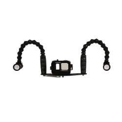 GoPRO Gehäuse Kit - 25 cm Carbonarm Schiene aus Aluminium Insta360 Ace Pro Gehäuse-Kit + 25 cm Halterung + doppelter Flexarm 25