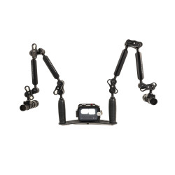 Kit Case GoPRO - Staffa 25 cm alluminio Carbonarm Kit Custodia GoPro + Staffa 25 cm + doppio Alu Light 55 + due 1300 lumen KIT/G 2