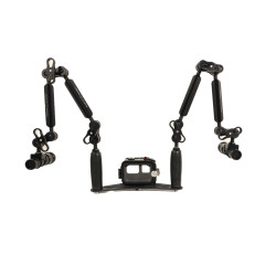 GoPRO housing Kit - 25 cm aluminum Carbonarm tray Kit Ace Pro Housing + Tray 25 cm + double Alu Light 55 + two 1300 lumen KIT/GO 2