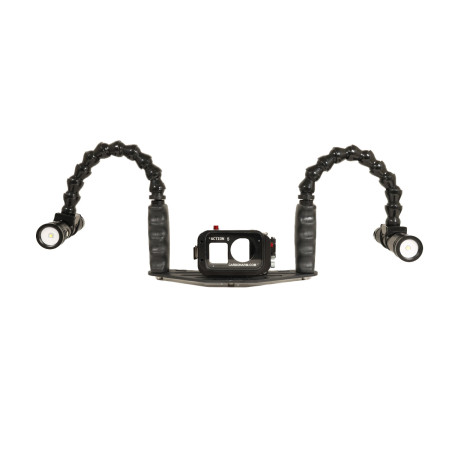 GoPRO Gehäuse Kit - 25 cm Carbonarm Schiene aus Aluminium DJI Osmo Action Gehäuse-Kit + 25 cm Halterung + doppelter Flexarm 25 +