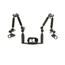 Kit Carcasa para DJI Osmo Action + Pletina 25 cm + doble Alu Light 55 + dos 1300 lumen