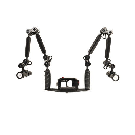 GoPRO Gehäuse Kit - 25 cm Carbonarm Schiene aus Aluminium DJI Osmo Action Gehäuse-Kit + 25 cm Halterung + doppelter Alu Light 55