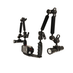 GoPRO housing Kit - 25 cm aluminum Carbonarm tray Kit DJI Osmo Action Housing + Tray 25 cm + double Alu Light 55 + two 1300 lume 2