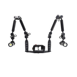 Kit Custodia DJI Osmo Action, Staffa 25 cm alluminio Carbonarm, bracci in alluminio e illuminatori Kit Custodia DJI Osmo Action