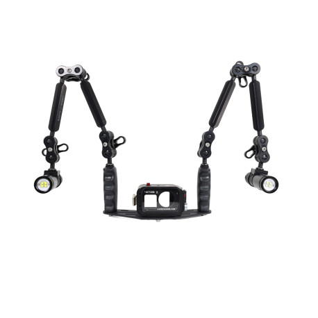 Kit caisson GoPRO - Plateau Carbonarm aluminium 25 cm Kit Caisson pour DJI Osmo Action + Platine 25 cm + Alu Light 55 + deux 290