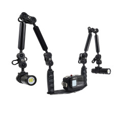 GoPRO Gehäuse Kit - 25 cm Carbonarm Schiene aus Aluminium GoPro Gehäuse-Kit + 25 cm Halterung + doppelter Alu Light 55 + zwei 29 2