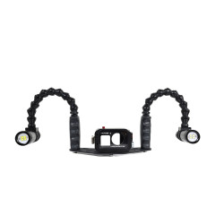 Kit caisson GoPRO - Plateau Carbonarm aluminium 25 cm Kit Caisson pour DJI Osmo Action + Platine 25 cm + double Flexarm 25 + deu