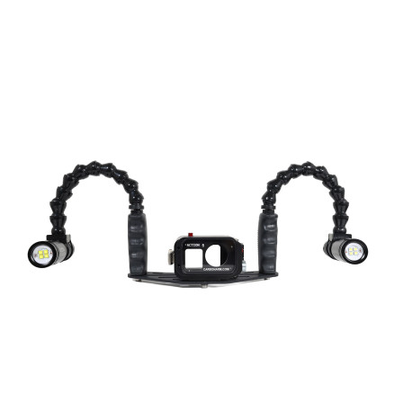 Kit caisson GoPRO - Plateau Carbonarm aluminium 25 cm Kit Caisson pour DJI Osmo Action + Platine 25 cm + double Flexarm 25 + deu