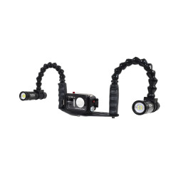 Kit Case DJI Osmo Action - Staffa 25 cm alluminio Carbonarm, bracci flex e illuminatori Kit Custodia DJI Osmo Action + Staffa 25 2