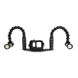 Kit caisson GoPRO - Plateau Carbonarm aluminium 25 cm Kit Caisson pour Insta360 Ace Pro + Platine 25 cm + double Flexarm 25 + de