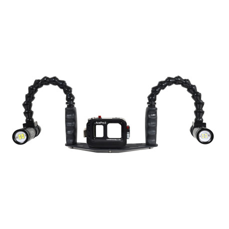 Kit caisson GoPRO - Plateau Carbonarm aluminium 25 cm Kit Caisson pour Insta360 Ace Pro + Platine 25 cm + double Flexarm 25 + de