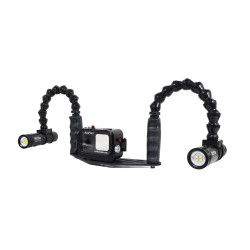 Kit Case Insta360 Ace Pro - Staffa 25 cm alluminio Carbonarm, bracci flex e illuminatori Kit Custodia Insta360 Ace Pro + Staffa 2