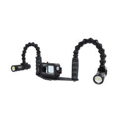 Kit caja GoPRO - Pletina aluminio brazo de carbono de 25 cm Kit Carcasa para GoPro + Pletina 25 cm + doble Flexarm 25 + dos 2900 2