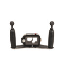 Kit caja GoPRO - Pletina aluminio brazo de carbono de 25 cm Kit Carcasa para DJI Osmo Action 6 + Pletina 25 cm con doble Puño KI