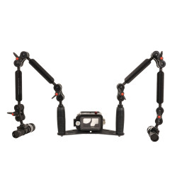 GoPRO Gehäuse Kit - 25 cm Carbonarm Schiene aus Aluminium DJI Osmo Action 6 Gehäuse-Kit + 25 cm Halterung + doppelter Alu Light 2