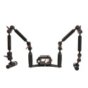 GoPRO Gehäuse Kit - 25 cm Carbonarm Schiene aus Aluminium DJI Osmo Action 6 Gehäuse-Kit + 25 cm Halterung + doppelter Alu Light