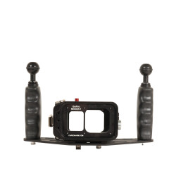 GoPRO Gehäuse Kit - 25 cm Carbonarm Schiene aus Aluminium GoPro Mission 1 Gehäuse-Kit + 25 cm Halterung mit Griffen KIT/GOPROMIS