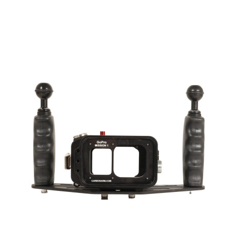 GoPRO housing Kit - 25 cm aluminum Carbonarm tray Kit GoPro Mission 1 Housing + Tray 25 cm with double Handle KIT/GOPROMISSION1/